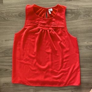 Red Scalloped Tank Top